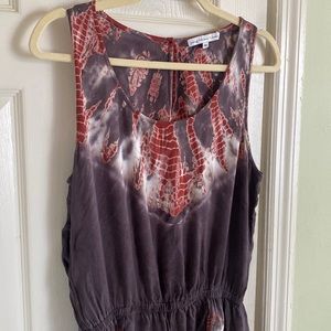 Young Fabulous & Broke Tie-Dye Jumpsuit - Red and Gray